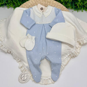 Saída Maternidade Lucca Azul com Off-White