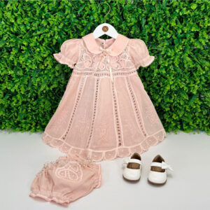 Vestido Renascença Nesga Fina Salmão