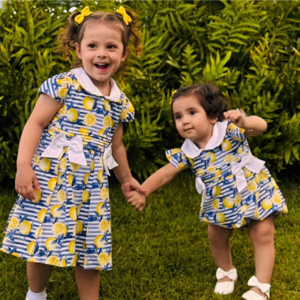 Vestido Listrado Limão Siciliano — imagem 1