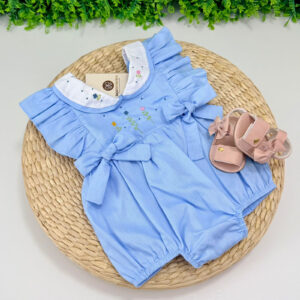 Pimpão Azul Bordado Jardim