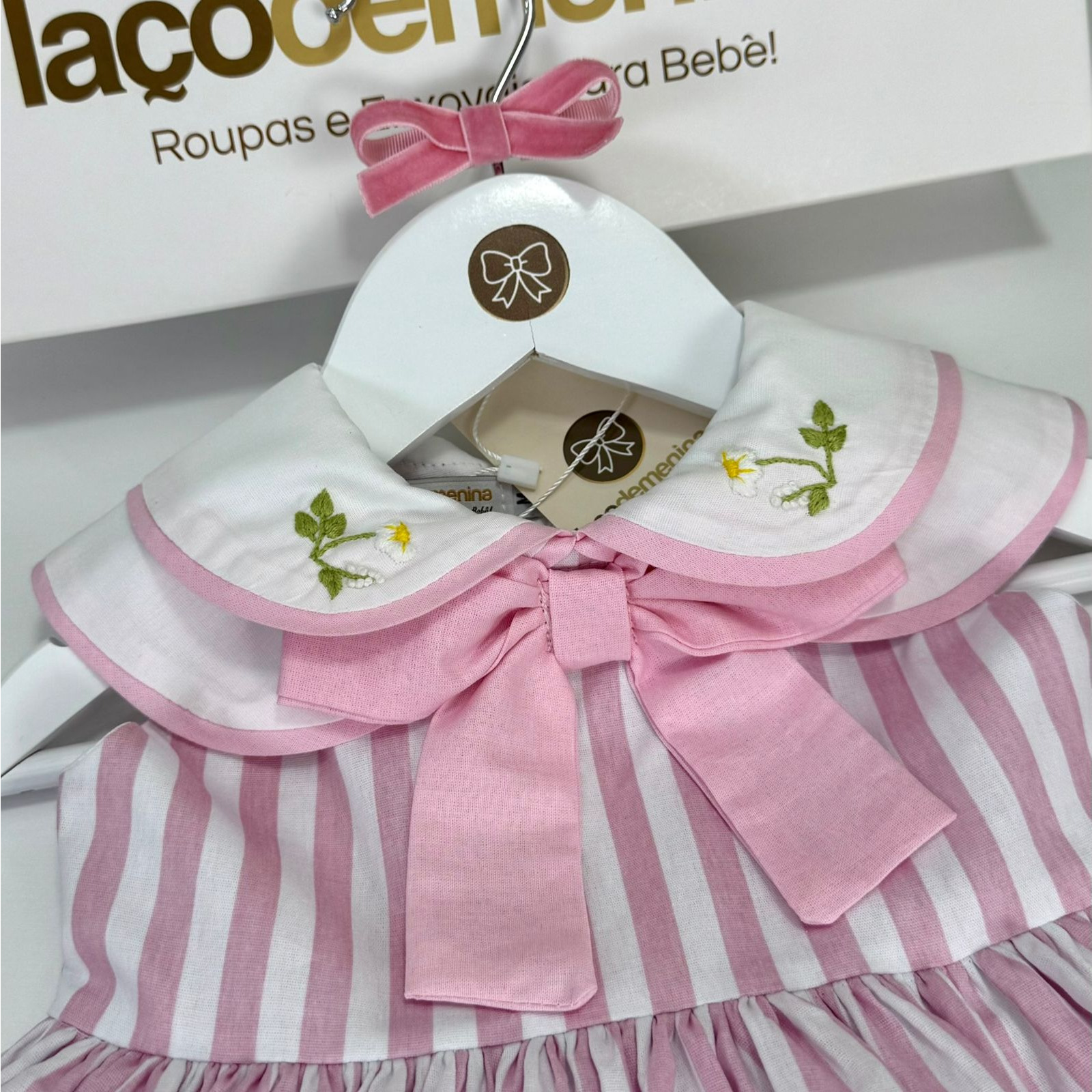 Vestido Giulia Listrado Rosa - Imagem 3