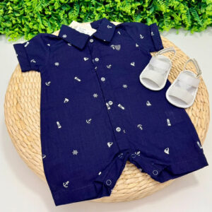 Macacão Curto Anjos Baby® Azul Marinho
