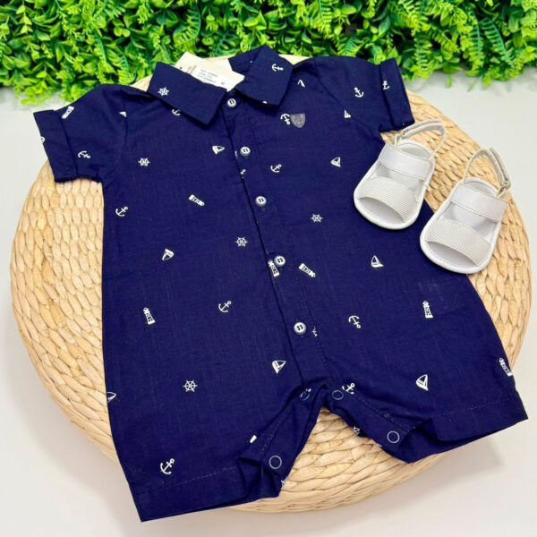 Macacão Curto Anjos Baby® Azul Marinho — imagem 1