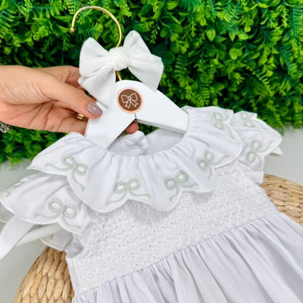 Vestido Laís Branco Golinha Bordada — imagem 2
