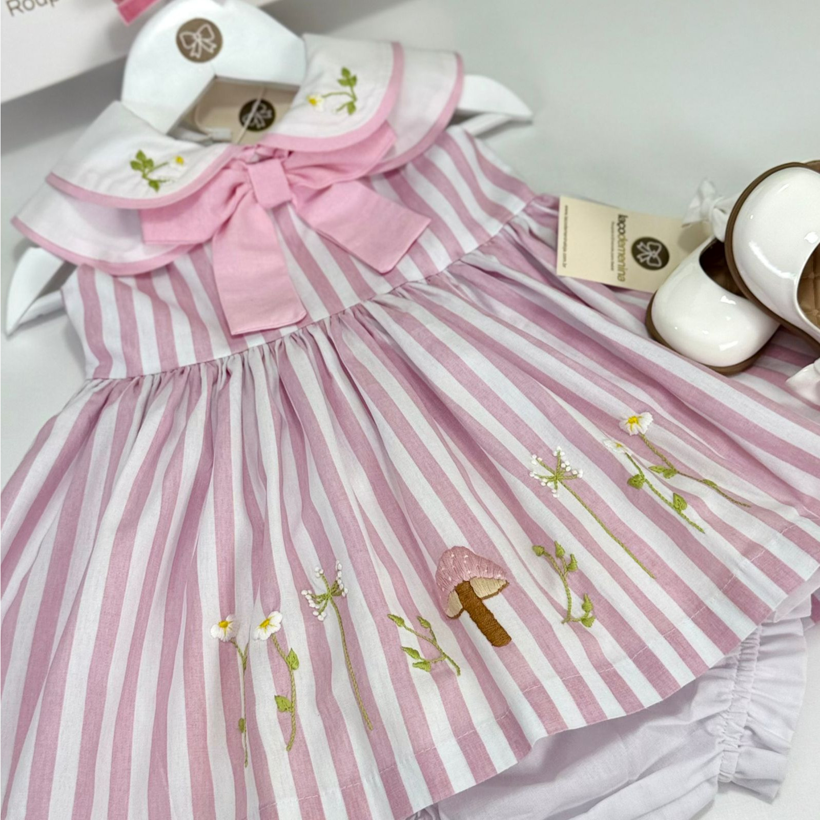 Vestido Giulia Listrado Rosa - Imagem 2