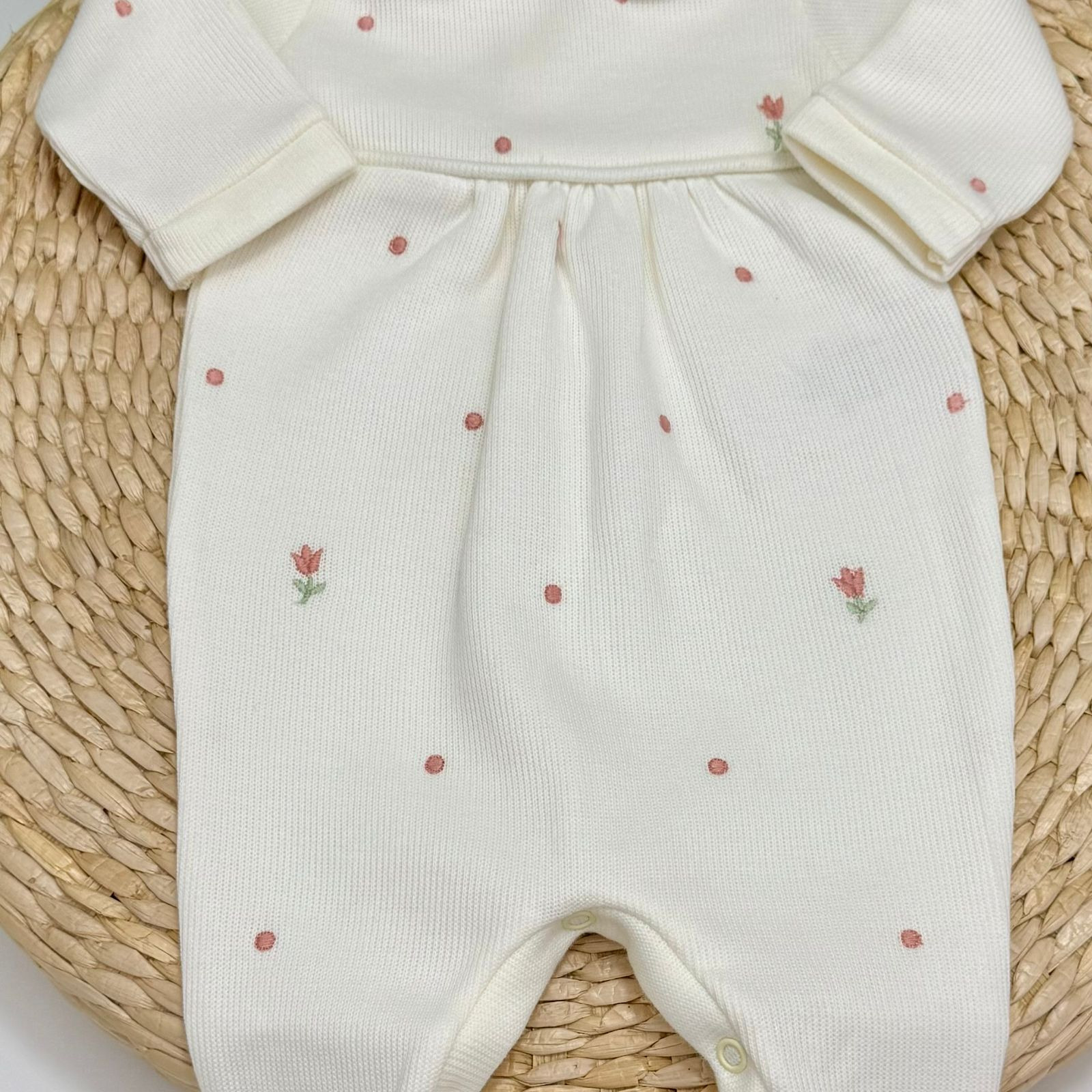 Saída Maternidade Antonela Off-White e Rosa Chá Kidstar® sem Manta - Imagem 3