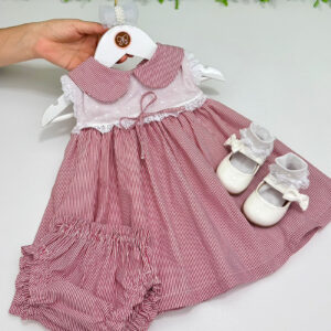 Vestido Zoe Listrado Vermelho