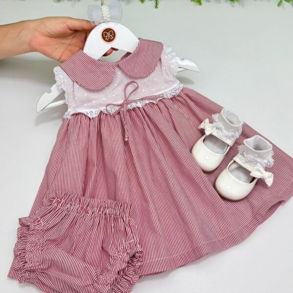 Vestido Zoe Listrado Vermelho — imagem 1