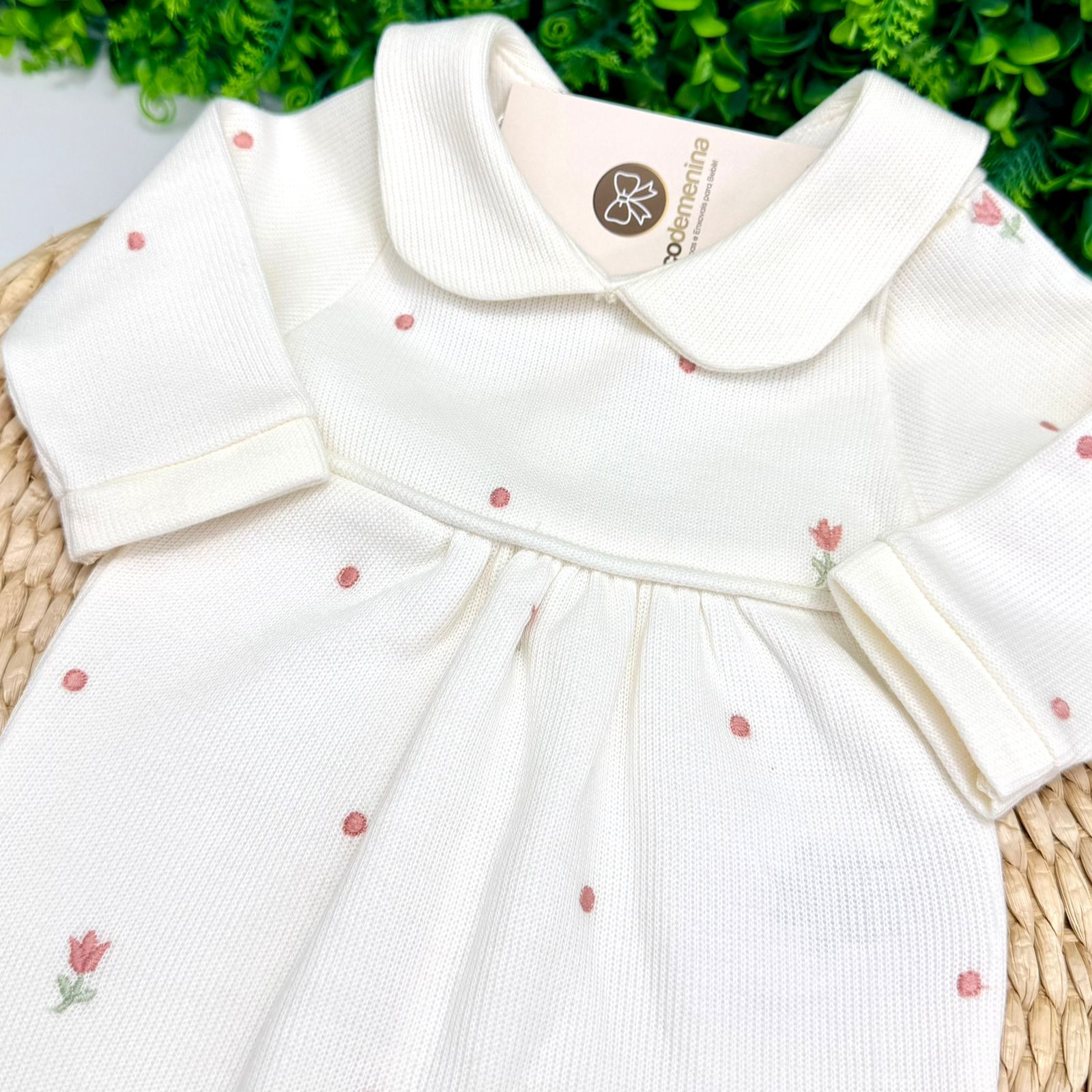 Saída Maternidade Antonela Off-White e Rosa Chá Kidstar® sem Manta - Imagem 2