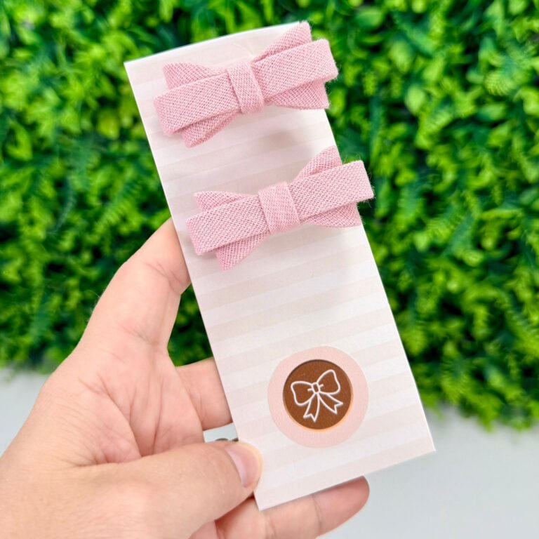 Laço no Bico de Pato Aurora Rosa Claro