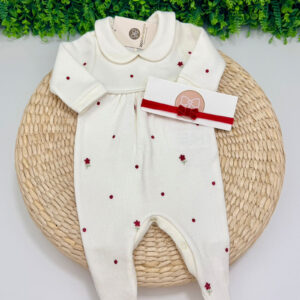 Saída Maternidade Olívia Off-whitte e Vermelho Kidstar® sem Manta