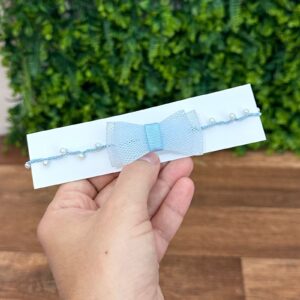 Tiarinha Crinol Azul com Pérola Trançada