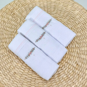 Kit Fraldas de Ombro Bordado Flores Rosa