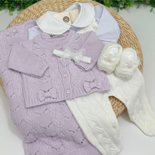 Saída Maternidade Amora Lavanda e Off-White — imagem 1