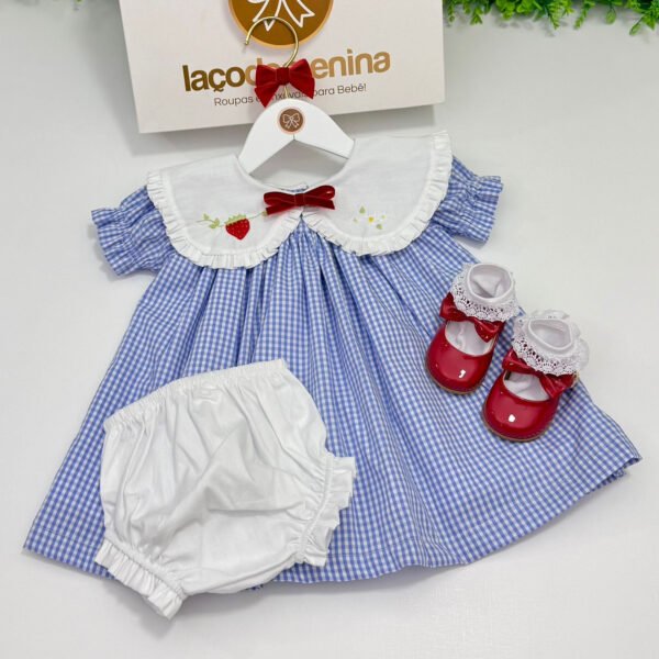 Vestido Emanuela Xadrez Azul — imagem 1