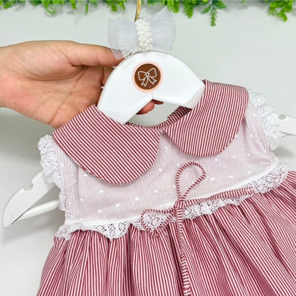 Vestido Zoe Listrado Vermelho — imagem 2