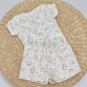 Conjunto Baby Dino Branco com Short