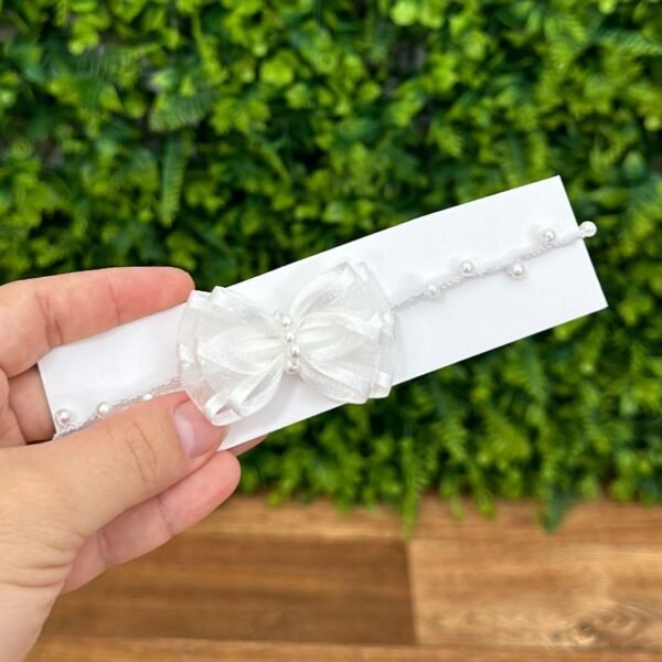 Tiara com Lacinho de Organza Branco — imagem 1