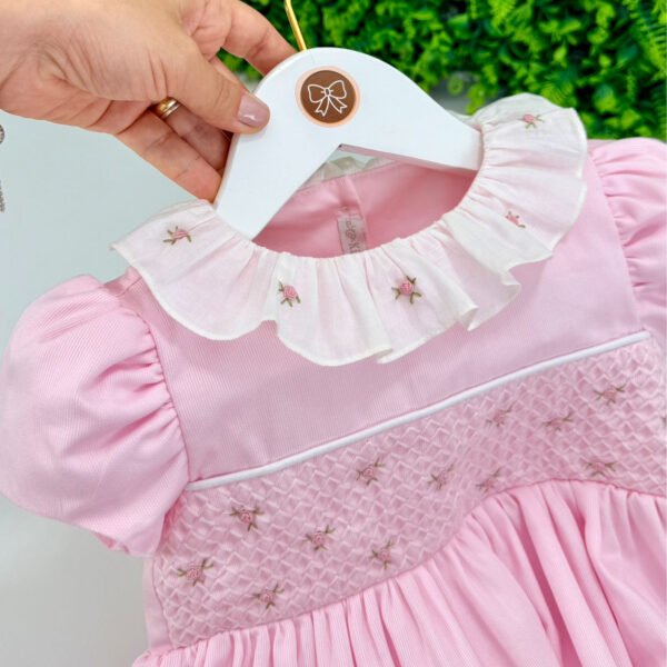 Vestido Festa Rosa Bordado Rococó - Encomenda — imagem 3