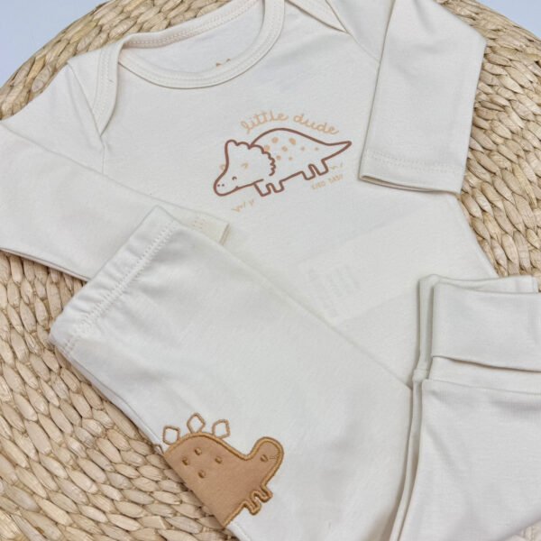 Pijama Baby Dino Off-White — imagem 2
