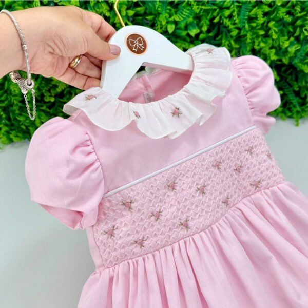 Vestido Festa Rosa Bordado Rococó - Encomenda — imagem 2