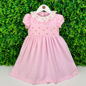 Vestido Festa Rosa Bordado Rococó - Encomenda