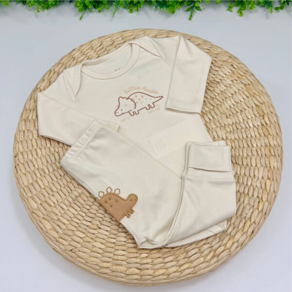 Pijama Baby Dino Off-White — imagem 1