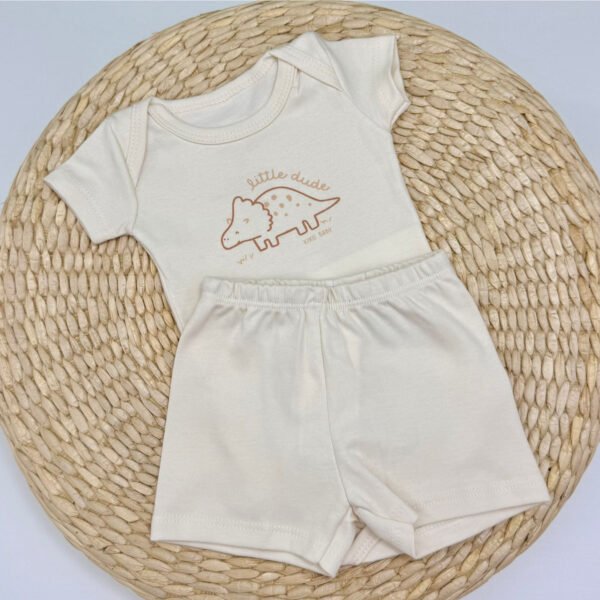 Conjunto Baby Dino Off-White com Short — imagem 1