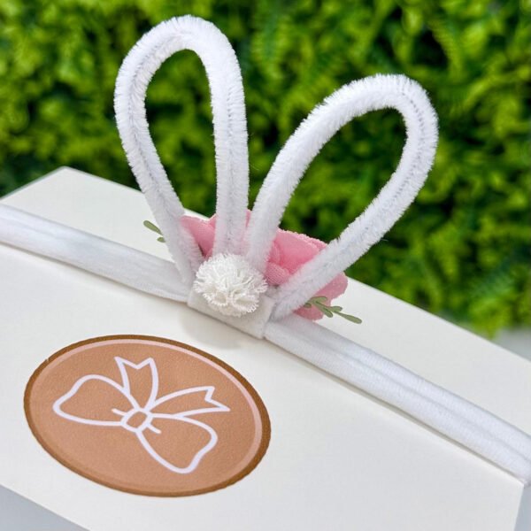 Tiara Coelhinha da Páscoa Branco e Rosa — imagem 2