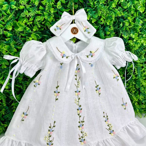 Vestido Cambraia Bordado Manual Rococó — imagem 2