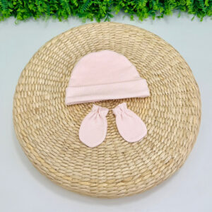 Kit Touca e Luvinhas Rosa Claro