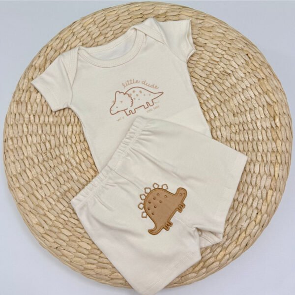 Conjunto Baby Dino Off-White com Short — imagem 2