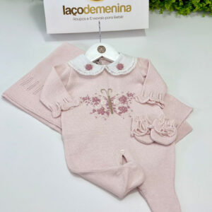 Saída Maternidade Butterfly Rosa Claro