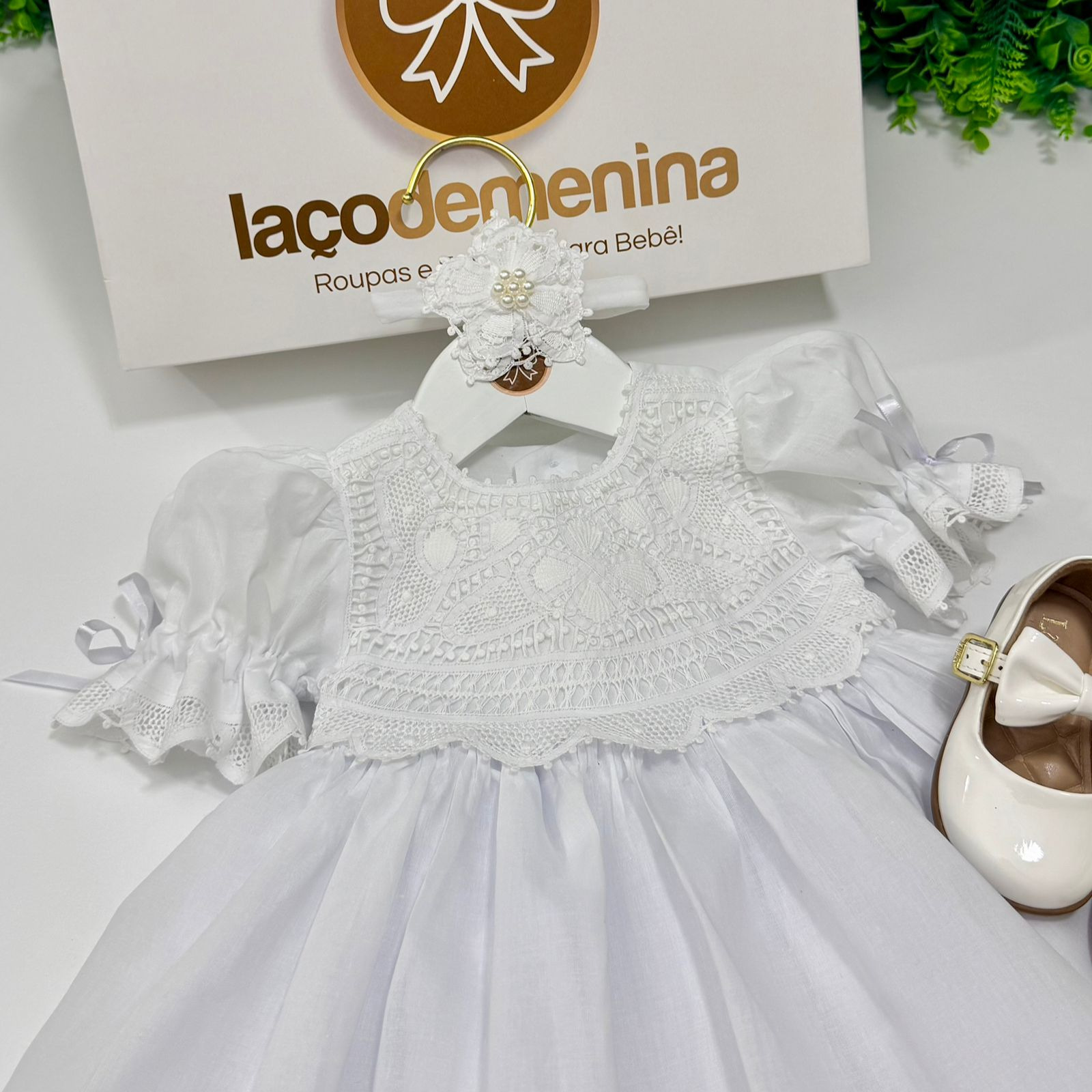 Vestido Batismo Renda Renascença - Imagem 2