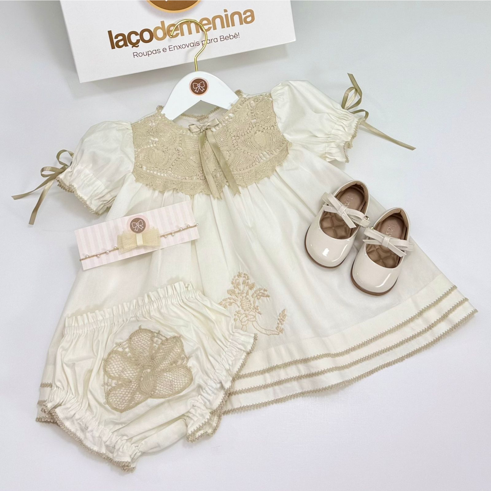 Vestido Três Ordens Off-White