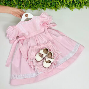 Vestido Sofia Rosa Renda Paraibana