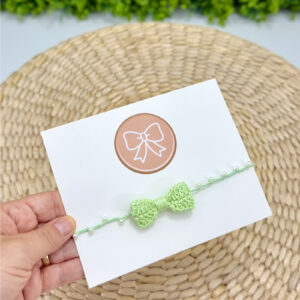 Tiara Lacinho Crochê Verde