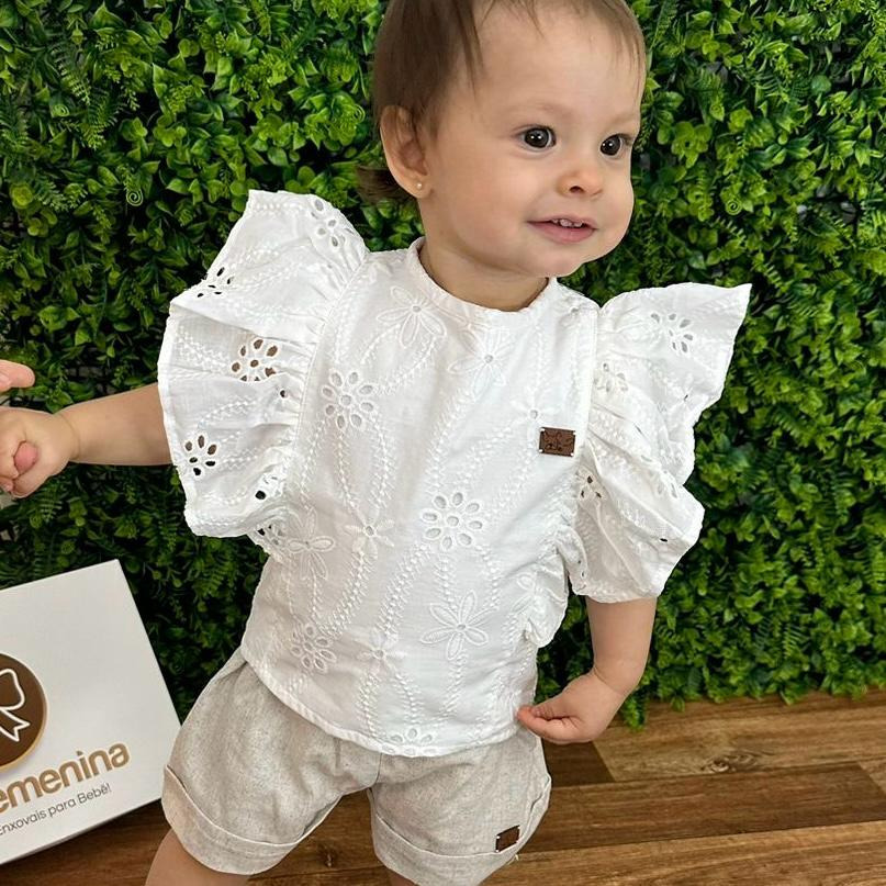 Conjunto Mary em Linho Branco