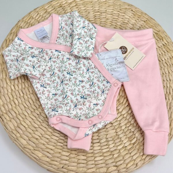 Pijama Rosa Floral P/ Prematuro — imagem 2