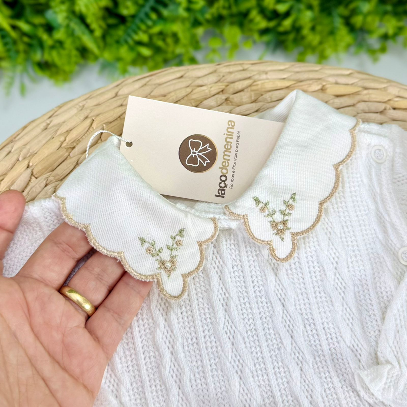 Pijama Sofia Branco Golinha Bordada - Imagem 2