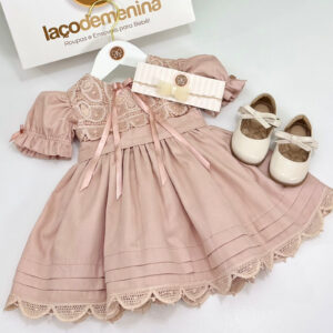 Vestido Barrinha Rosa Chá