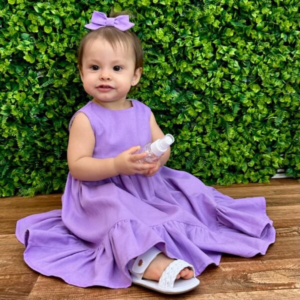 Vestido Lara em Linho Lavanda — imagem 4