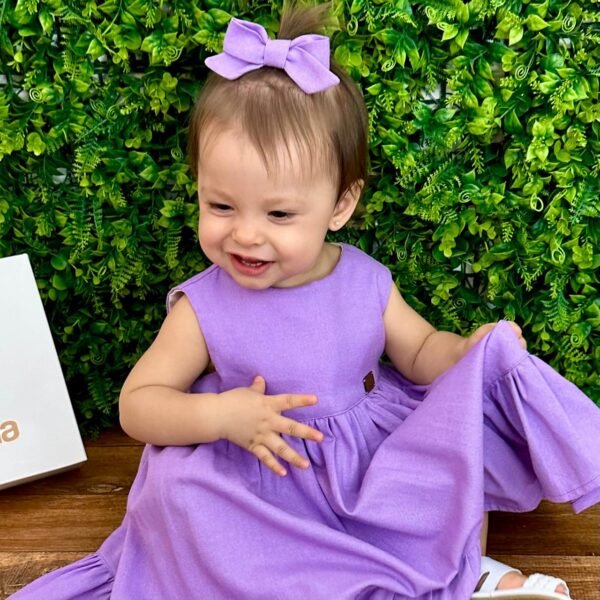 Vestido Lara em Linho Lavanda — imagem 5