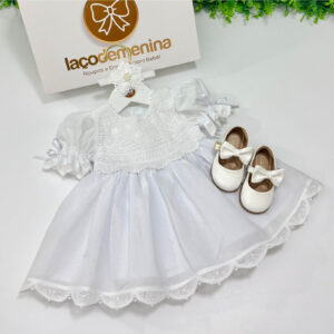 Vestido Batismo Renda Renascença