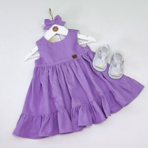 Vestido Lara em Linho Lavanda