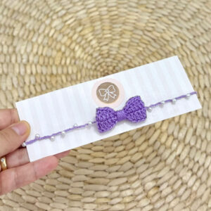 Tiara Lacinho Crochê Lavanda
