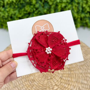 Tiara Renda Renascença Vermelha