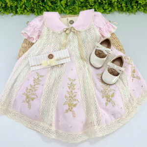 Vestido Rosa Renda Paraibana Off-White