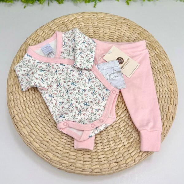 Pijama Rosa Floral P/ Prematuro — imagem 1