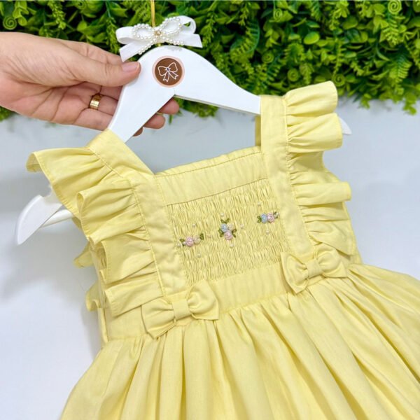 Vestido Celine Amarelo Bordado Rococó — imagem 2